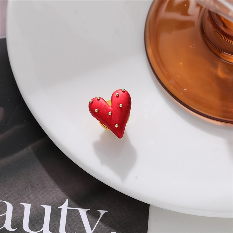 可爱红色爱心衬衫领扣防走光固定领口 衣角扣衬衫T恤装.饰胸针配