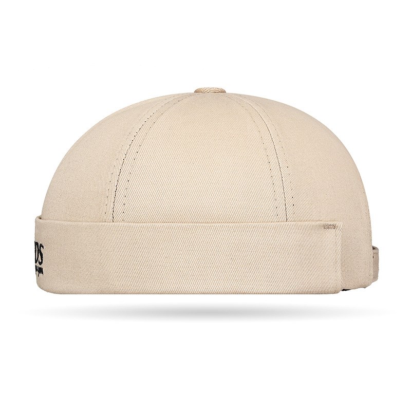 韩版四季b刺绣NEEDS瓜皮帽子男女潮人无檐街头嘻哈寸头雅痞地主帽