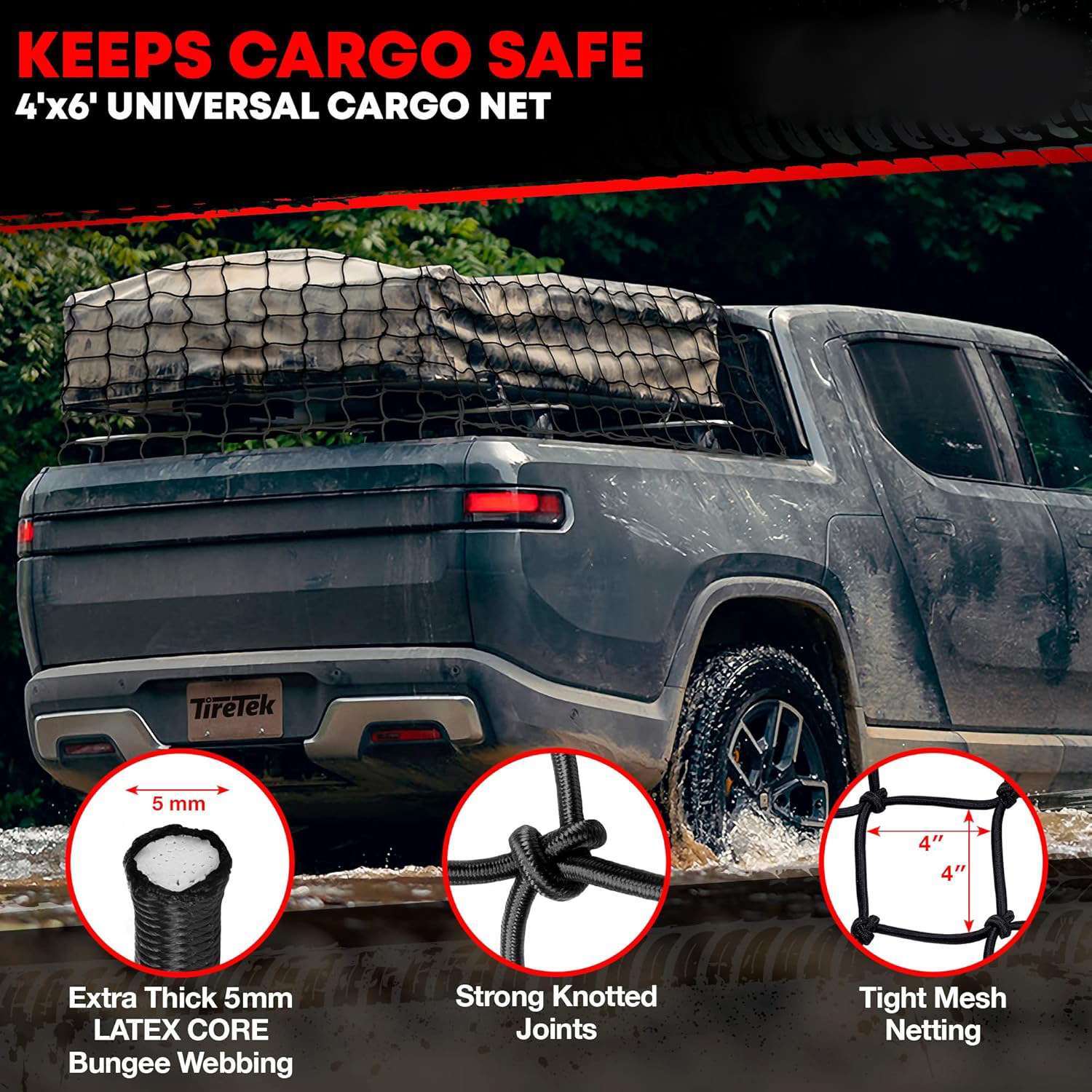 弹力货物网卡车配件重型皮卡车床网4x6英尺可拉伸行李网