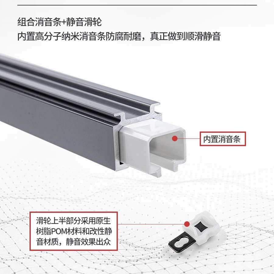 铝合金电泳超厚静音窗帘轨道滑轨侧装顶装窗帘杆导轨 壁厚加厚