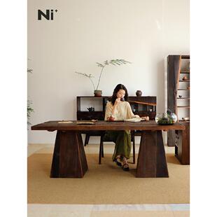 Sabi风格 实木茶几和椅子组合原木中国禅宗茶几功夫 Wabi