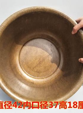 老式铜盆家用洗脸盆加厚黄铜手工盆宽边碳火盆水脸盆泡脚足浴婚盆