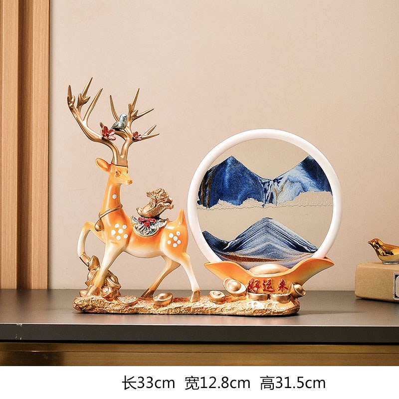 鹿中式客厅装饰品摆n件 新家新居创意玄关电视柜桌面摆件朋友送物