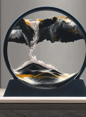流沙画摆件创意3D艺术玻璃液体摆件流沙画动态客厅装饰送礼物立体