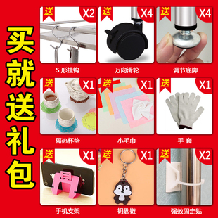 加厚厨房置物架不锈钢落地微波炉置物架烤箱架收纳架储物架火锅架