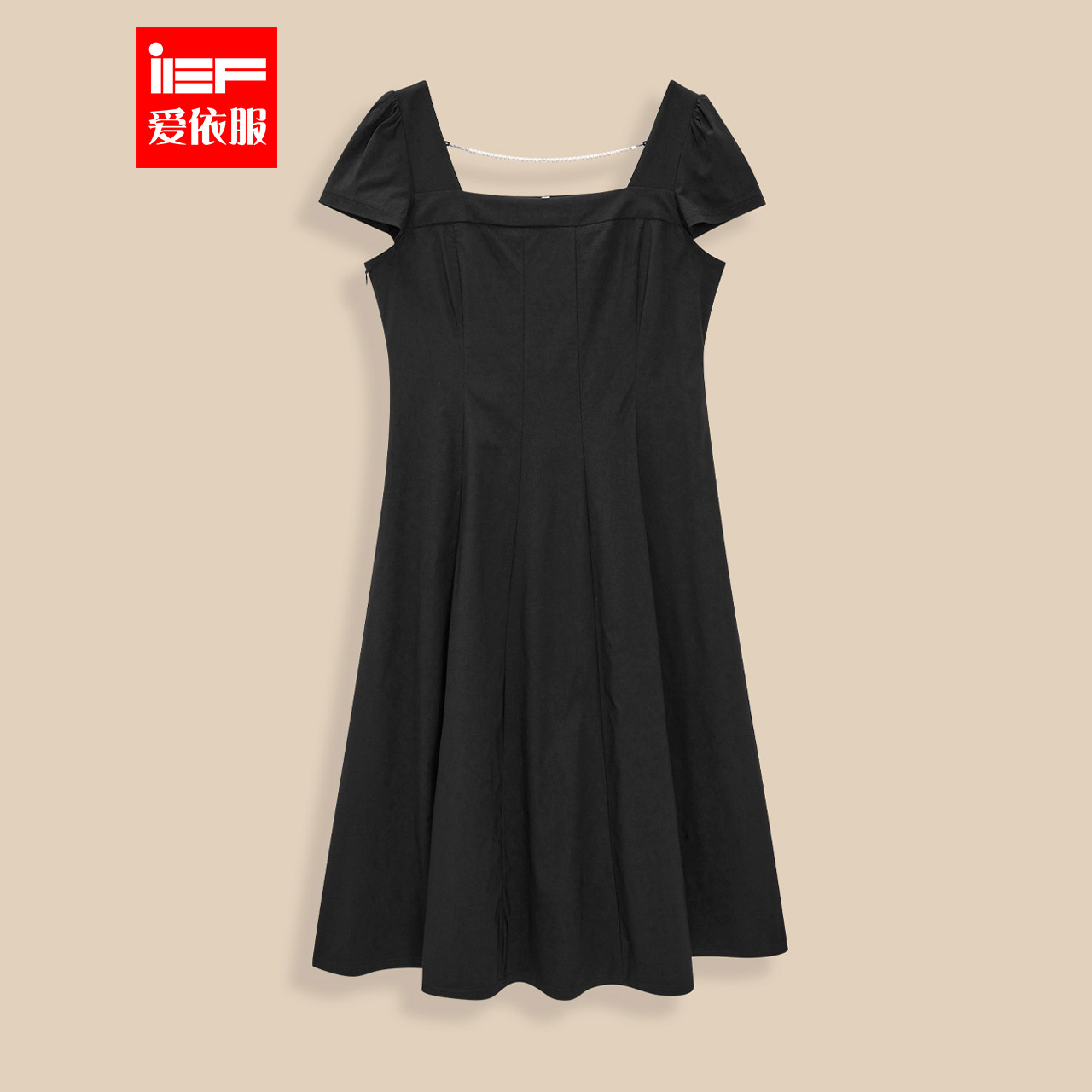 IEF/爱依服【微胖】大码女装2025夏季新款法式名媛气质感连衣长裙