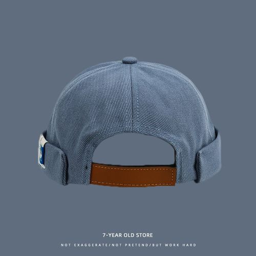 日系街头嘻d哈无檐瓜皮帽子女学生街头复古地主帽韩版时尚雅痞帽