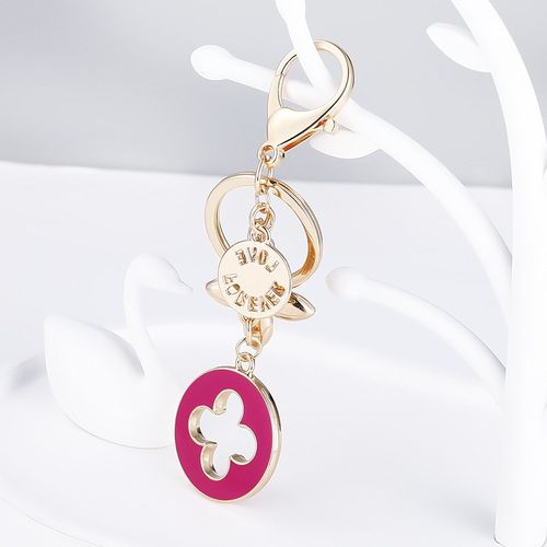 时尚新款创意四叶草钥匙扣金属A镶钻汽车挂件广告礼品女生包包挂