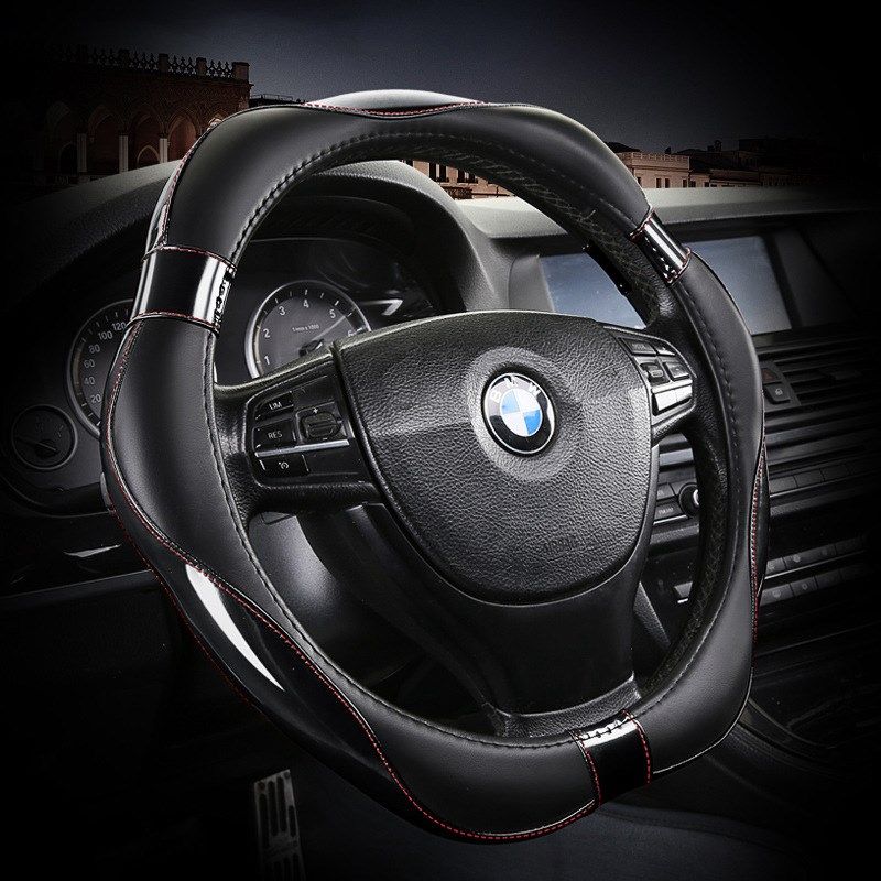 时尚汽车方向盘套多功能全皮革把套转弯神器助力单手X方向盘套四