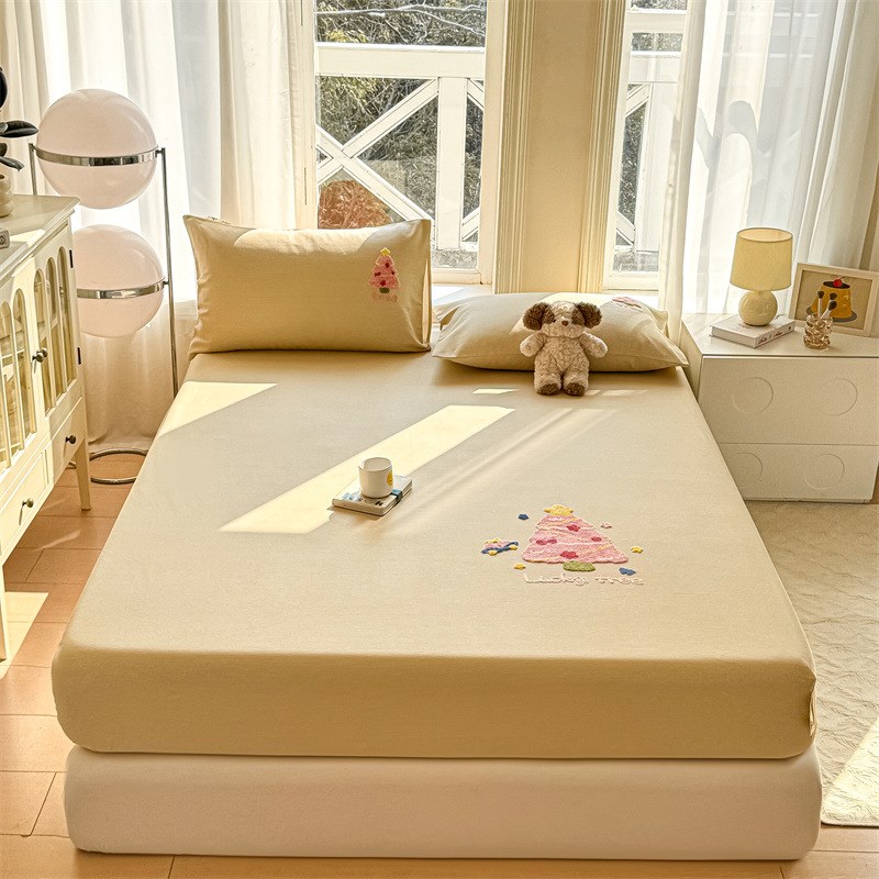 A类母婴级全棉老粗布床笠罩单件纯棉床垫保M护罩儿童床单套三件套