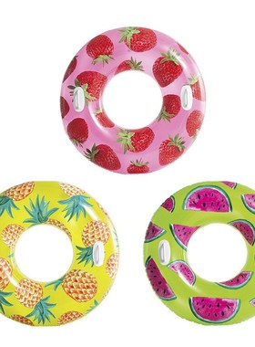 INTEX56261水果泳圈带把手海边游泳N圈泳池充气救生圈