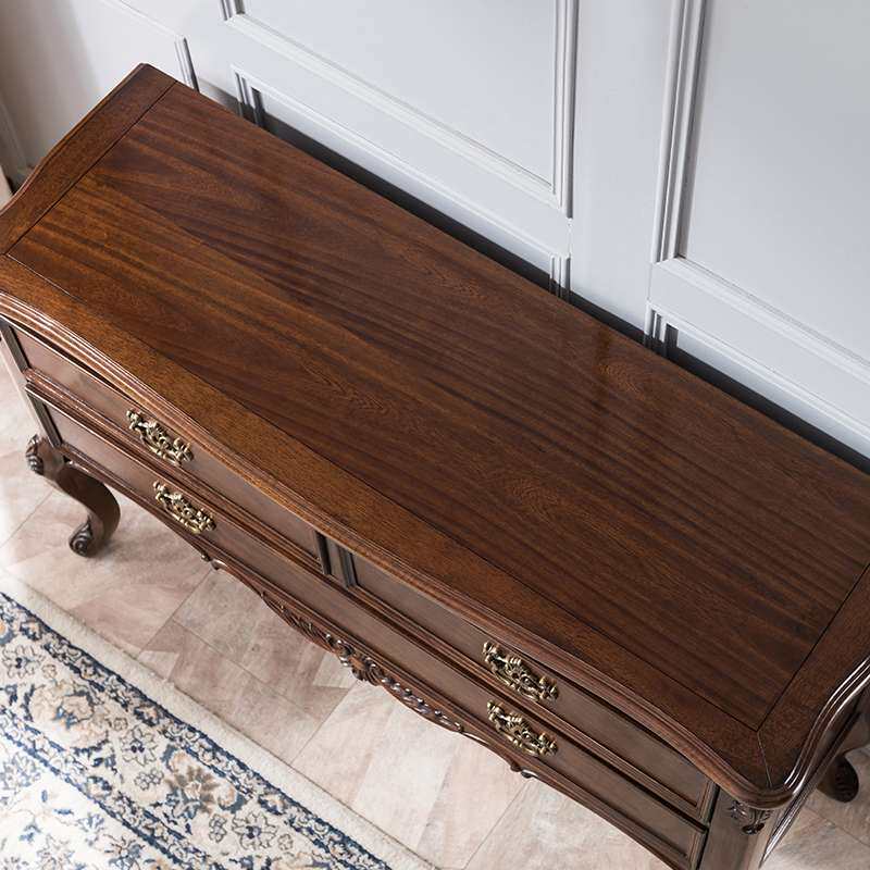 美式全实木玄关桌 实木门厅柜装饰柜 欧式玄关柜 1.3米玄关台