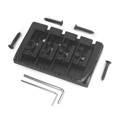 BA-1010四弦贝司弦桥 92x54-19MM 底穿弦后穿弦两用 黑色金色银色