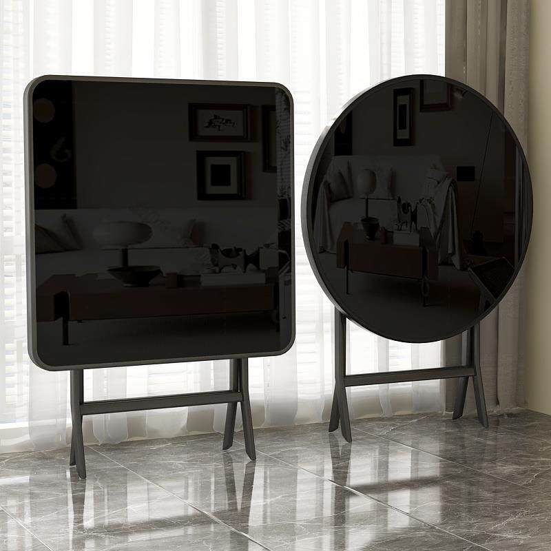 钢化玻璃桌圆形餐桌家用吃饭桌子玻璃台面圆桌现代简约轻奢洽谈桌