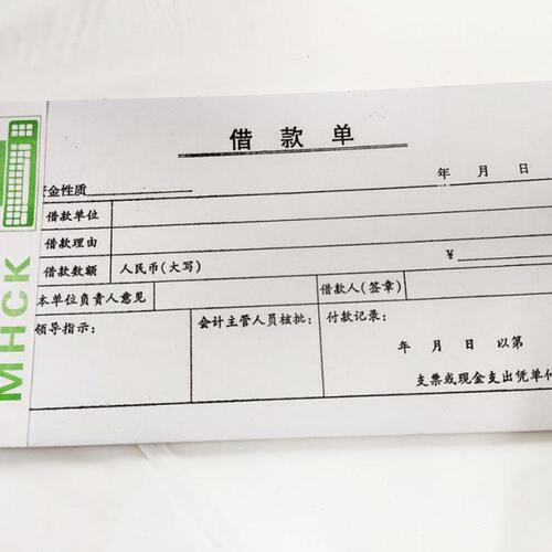 会计单据10本借款单财务报销单 借条凭证报销凭证17.5*9.6CM借据