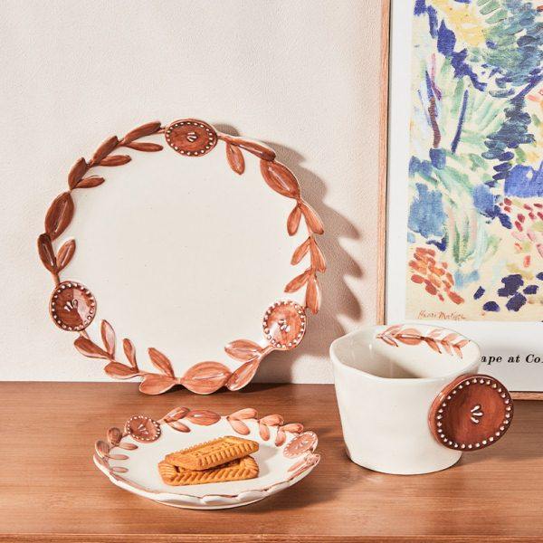 复古风手捏浮雕花藤咖啡杯碟家用中古风陶瓷牛奶杯水杯子甜品盘子,节庆用品/礼品,文化创意杯子,淘宝优惠券,粉丝福利购,淘宝优惠卷