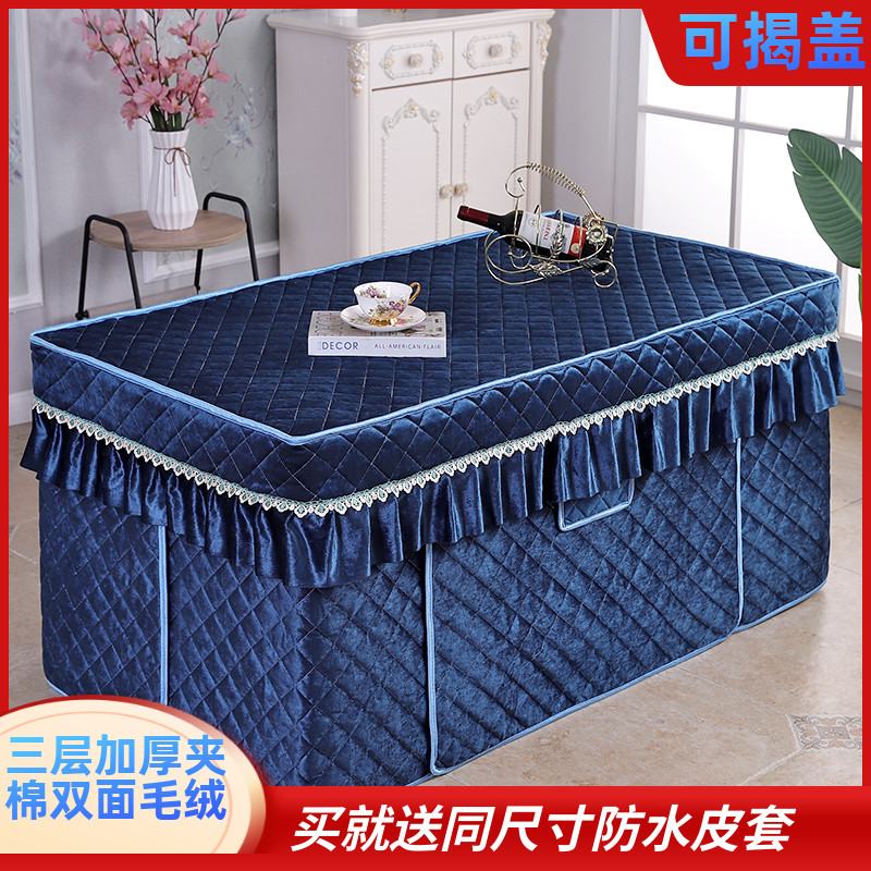 一品冬季加厚电暖炉烤火罩长方形茶几电烤炉罩子电暖W桌罩烤火桌