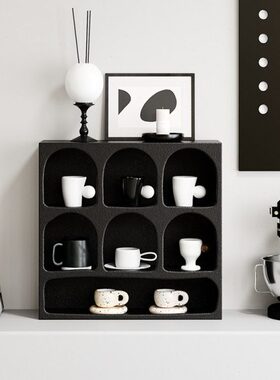 杯子收纳置物架桌面格架餐边柜多层收纳架网红小型奶油风咖啡杯架