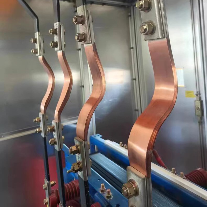 MST铜母线伸缩节l接地铜排软连接母排镀锡铜母线铜片铜板加工定制