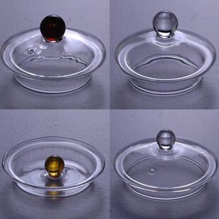 1侧把锤纹木珠盖蒸茶壶煮茶壶盖子纯手工玻璃盖