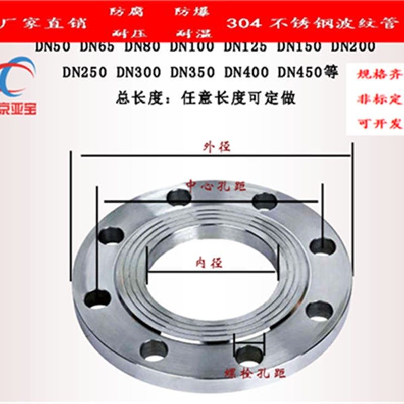 304不锈钢法兰片PN10不锈钢平焊法兰盘焊接法兰DN25 50 65 80 100