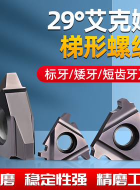 29矮牙短尺梯形STACME螺纹刀片t型16/22NR内外硬质合金数控车刀