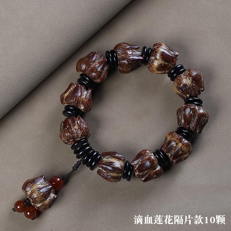 滴血莲花菩d提子手串野菠萝男女款原籽佛珠文玩念珠手链手持饰品
