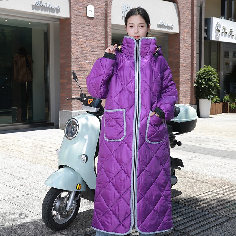 冬款男女骑行电瓶车挡风衣防寒保暖摩托车加厚加绒防W风衣保暖罩