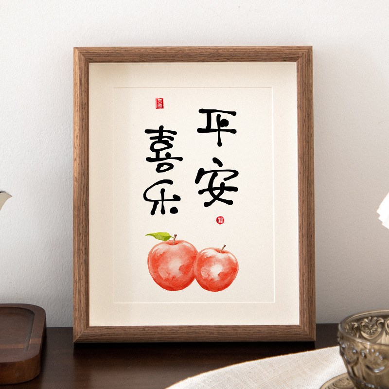 平安喜乐照片框木质中空相框摆台批B发810寸挂墙A4寸画框摆件厂家