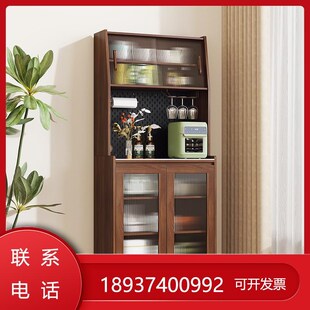 实木橱柜台面一体靠墙岩板柜餐边客厅酒柜茶水柜厨房储物柜收纳柜
