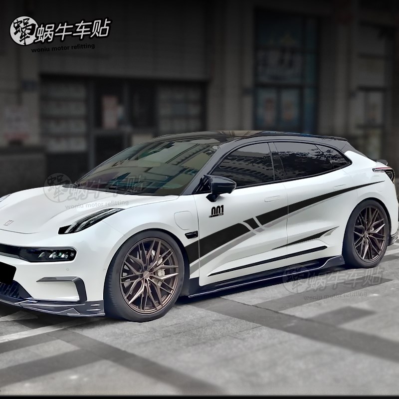 适用于极氪001车身拉花 个性运动车贴改装车门贴纸2024新款