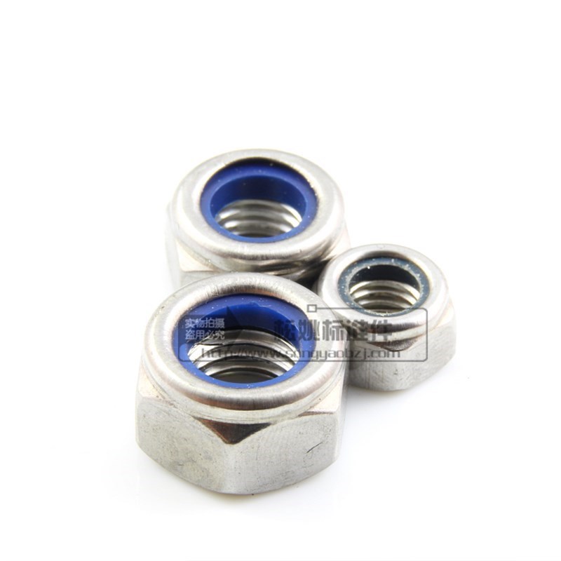 201 304不锈钢防松尼p龙自锁螺母 防滑螺帽 M3 4 P5 6 8 10 12