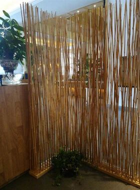 定制加高 天然竹子落地屏风 现代日式移动座屏玄关茶餐厅隔断背景
