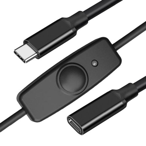 适用于车载行车记录仪充电延长线type-C公头转母头转接线带开关