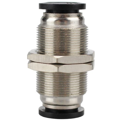 气动穿板直通接头PM-04 6 8 10 12mm 外螺纹串板/隔板 PU气管快插