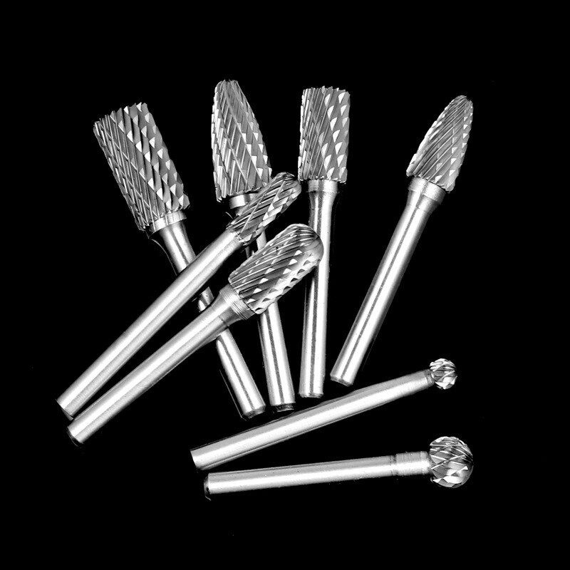 8pc件套双纹钨钢硬质合金旋转锉 电磨风磨配件 钨钢打磨头