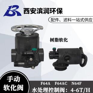 61104 F64A1 F64A2润新4吨手动软化阀 进出水口1寸 中心管26-27mm