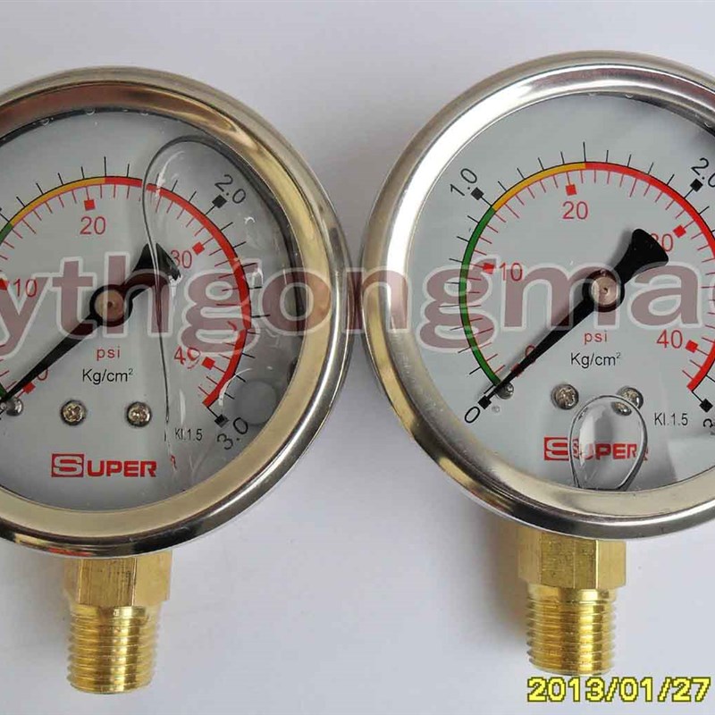 压力表YN-63 0-3KG/45PSI  充油压力表油压表水压表,液压表