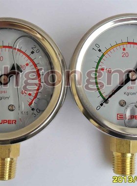 压力表YN-63 0-3KG/45PSI  充油压力表油压表水压表,液压表