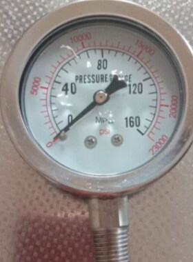 Y60高压油压表液压表耐震仪表抗震压力表160Mpa不锈钢压力表ZG1/4