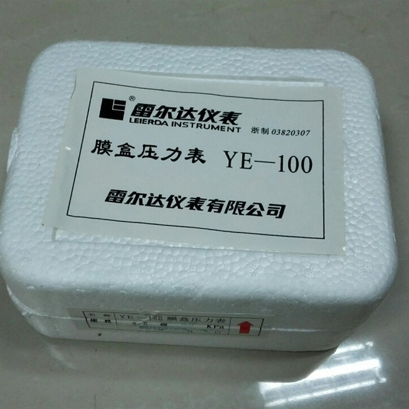 雷尔达牌膜盒压力表 ye-100 60kpa 微压表直径100mm 径向 m20x1.5