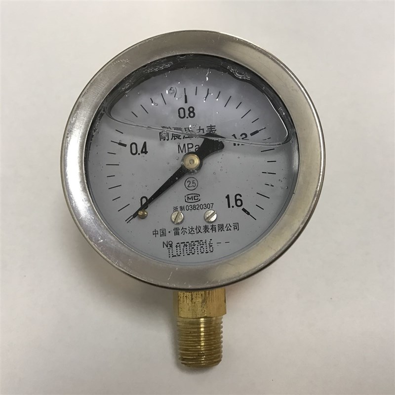 雷尔达耐震压力表 YN-60 0-1.6MPA 2分外螺纹 外壳直径62mm-69mm