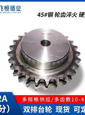 6分12A45钢双排带台链轮6分12A-2-10121314151617181920212223-45