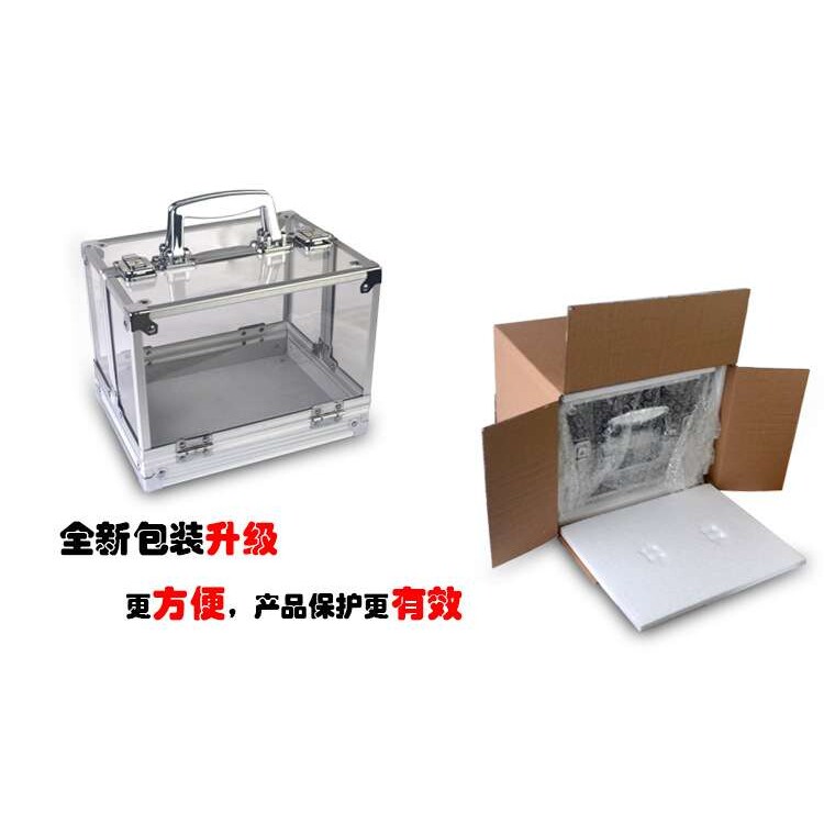 可装600片筹码箱亚克力双开筹码箱透明筹码盒带亚克力架子筹码盒