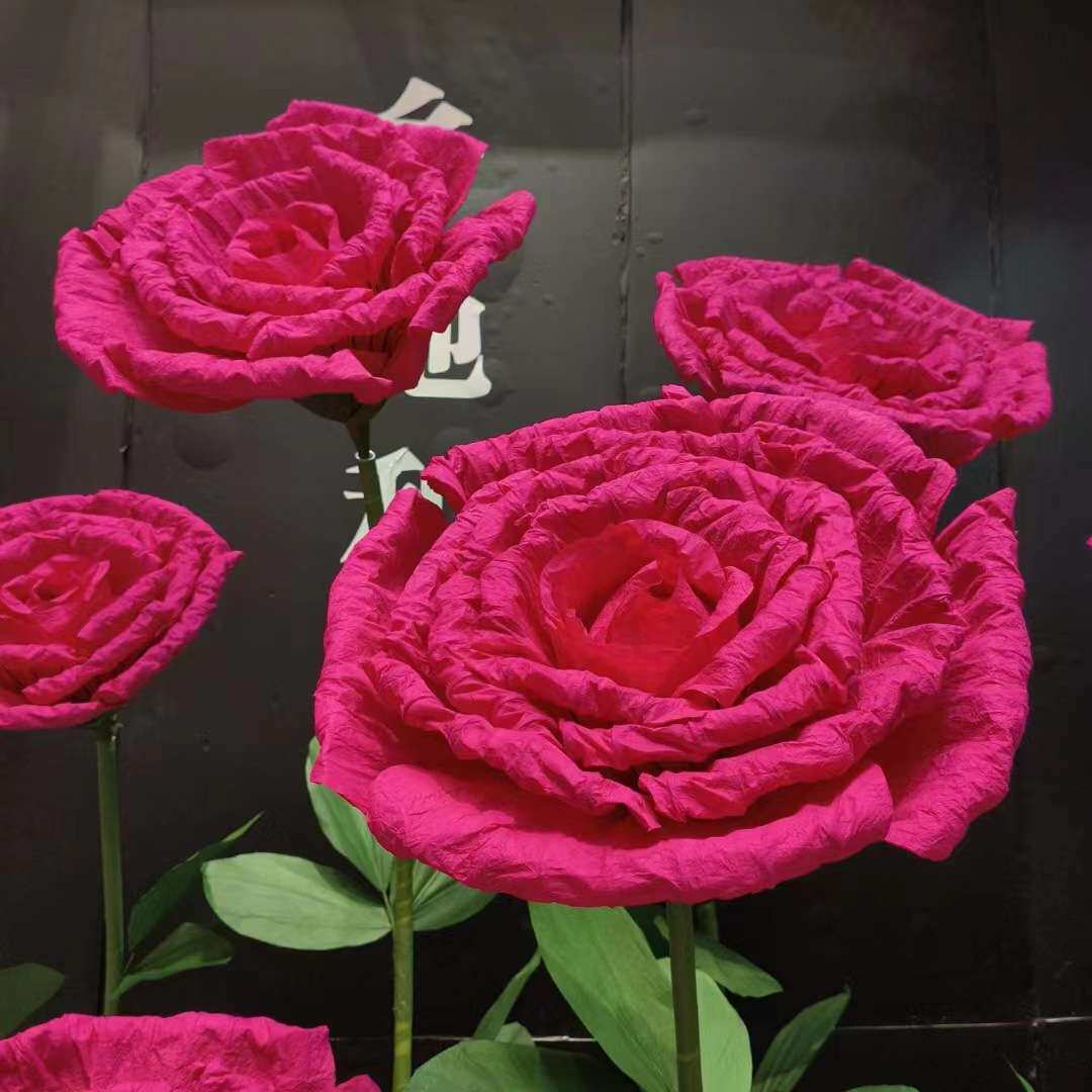 巨型玫瑰花节日道具户外装饰一支网红超大玫瑰仿真花超级大玫瑰花