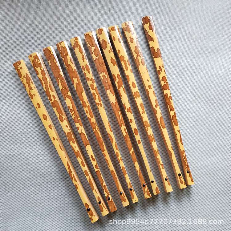 现货 文玩宣纸折扇天然斑竹湘妃竹梅妃折扇手工扇子配空白扇面