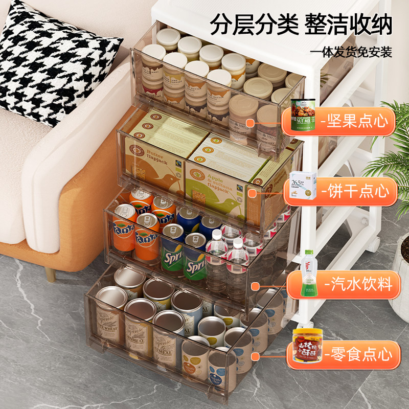 塑料抽屉式收纳柜落地多层大容量儿童玩具免组装办公室桌下五斗柜