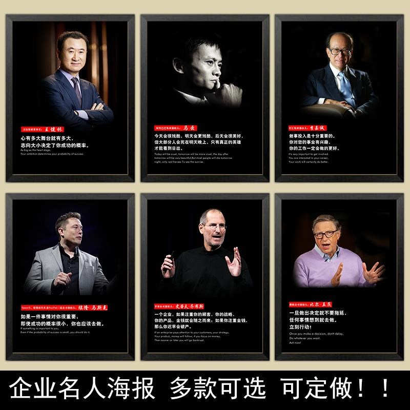 金融科技地产企业名人励志画像标语名言办公O室相框装饰画海报挂