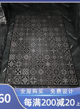 卫生间瓷砖防滑地砖浴室脚踏石通体D大理石地板砖淋浴房地板垫脚