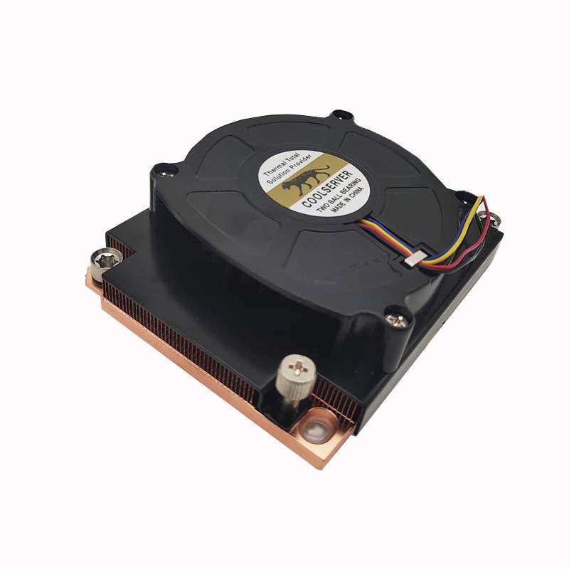 适用LGA3647长方形1U服务器主动CPU散热器3热管涡轮风扇风冷